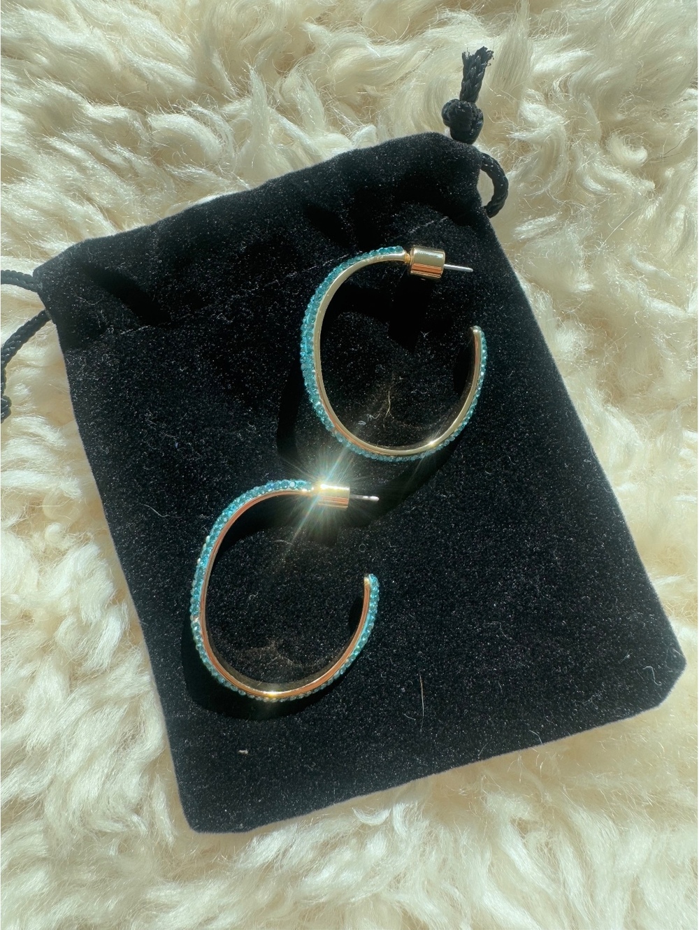 Demarson Women's 12k-Gold Plated Pave Calypso Hoop Earrings
